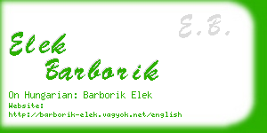 elek barborik business card
